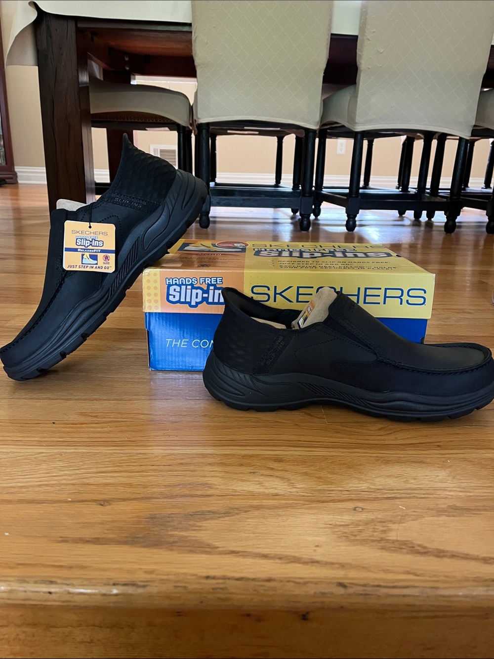 Skechers Men’s Black Slip-On Comfort Loafers
